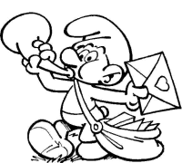 A coloring page of the smurfs